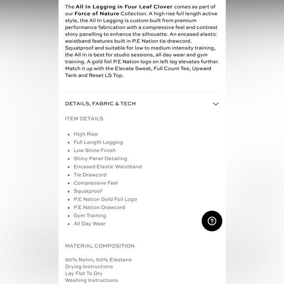 NWT $129 PE NATION Leggings, Green, Small - Picture 4 of 5